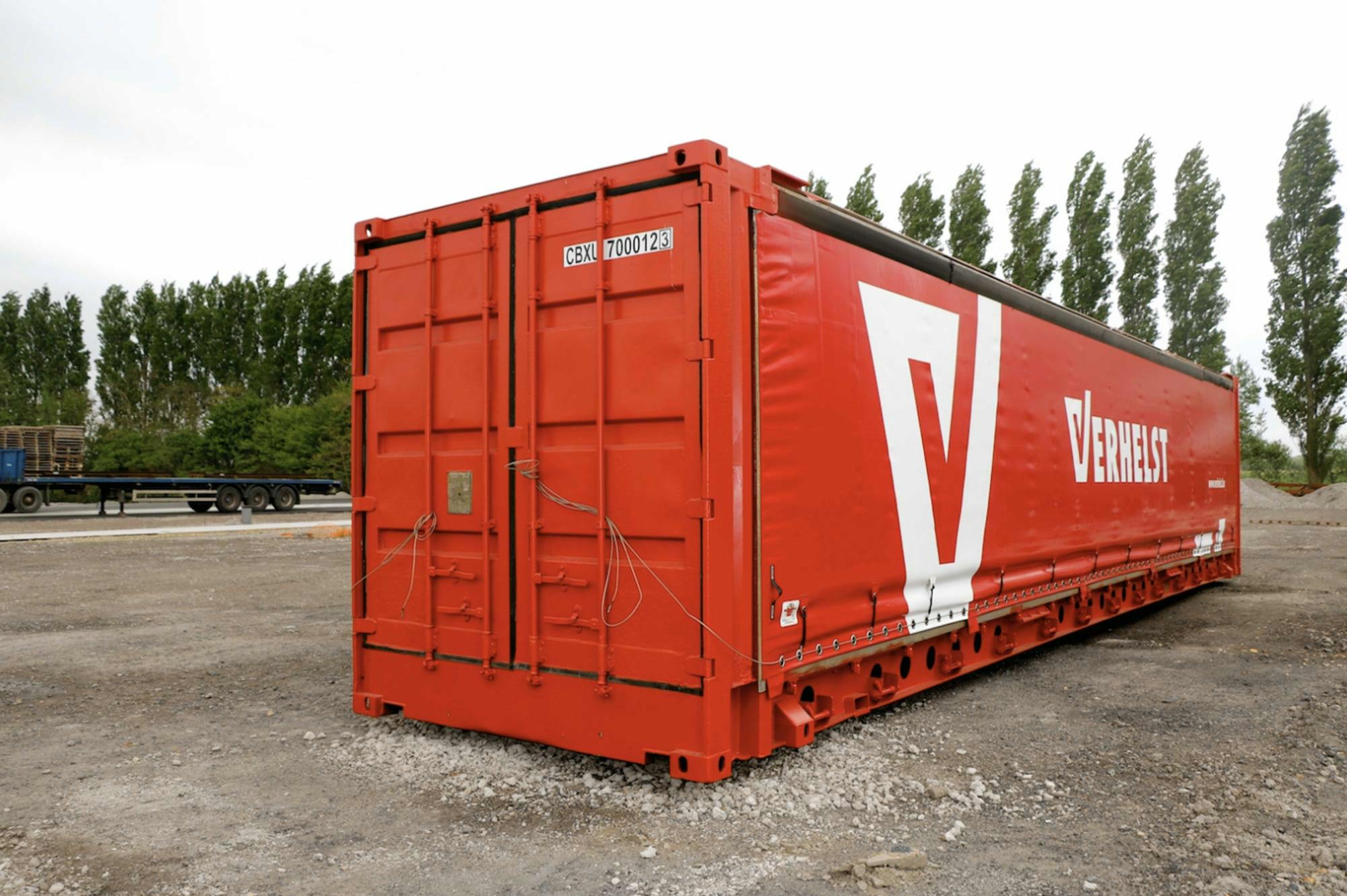 45ft zeecontainer met zeil en logo – flexibele bescherming voor uw ...