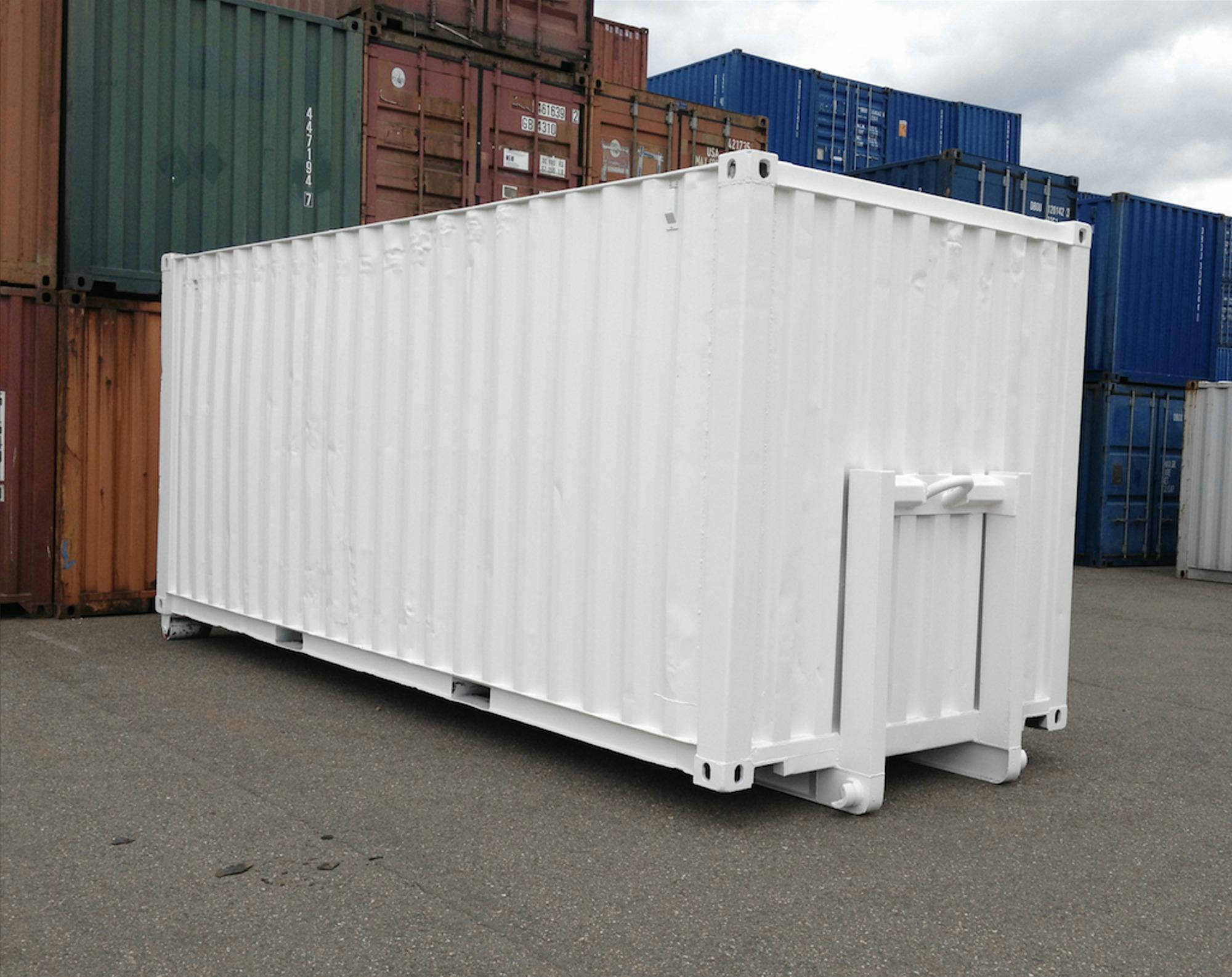 Zeecontainer op containerslede met wielen – flexibel en efficiënt ...