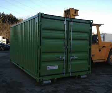 New 15FT green storage container with skid from Mechanic International