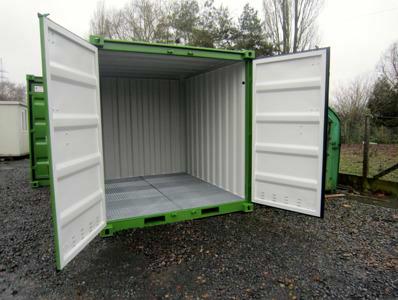 Interior of new 10FT green recycling container from Mechanic International