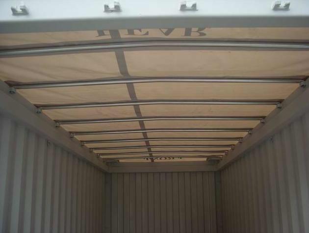 Innenansicht des 20FT Open Top weißen Seecontainers der ersten Fahrt von Mechanic International