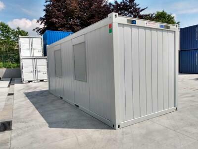 Nieuwe 20FT bureelcontainer met ramen aan de lange zijde Classic Line wit van Mechanic International