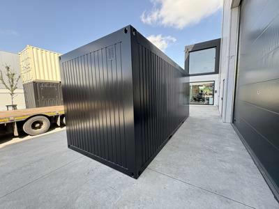 New black office container 6.00 x 2.50 m Standard Line with one window from Mechanic International