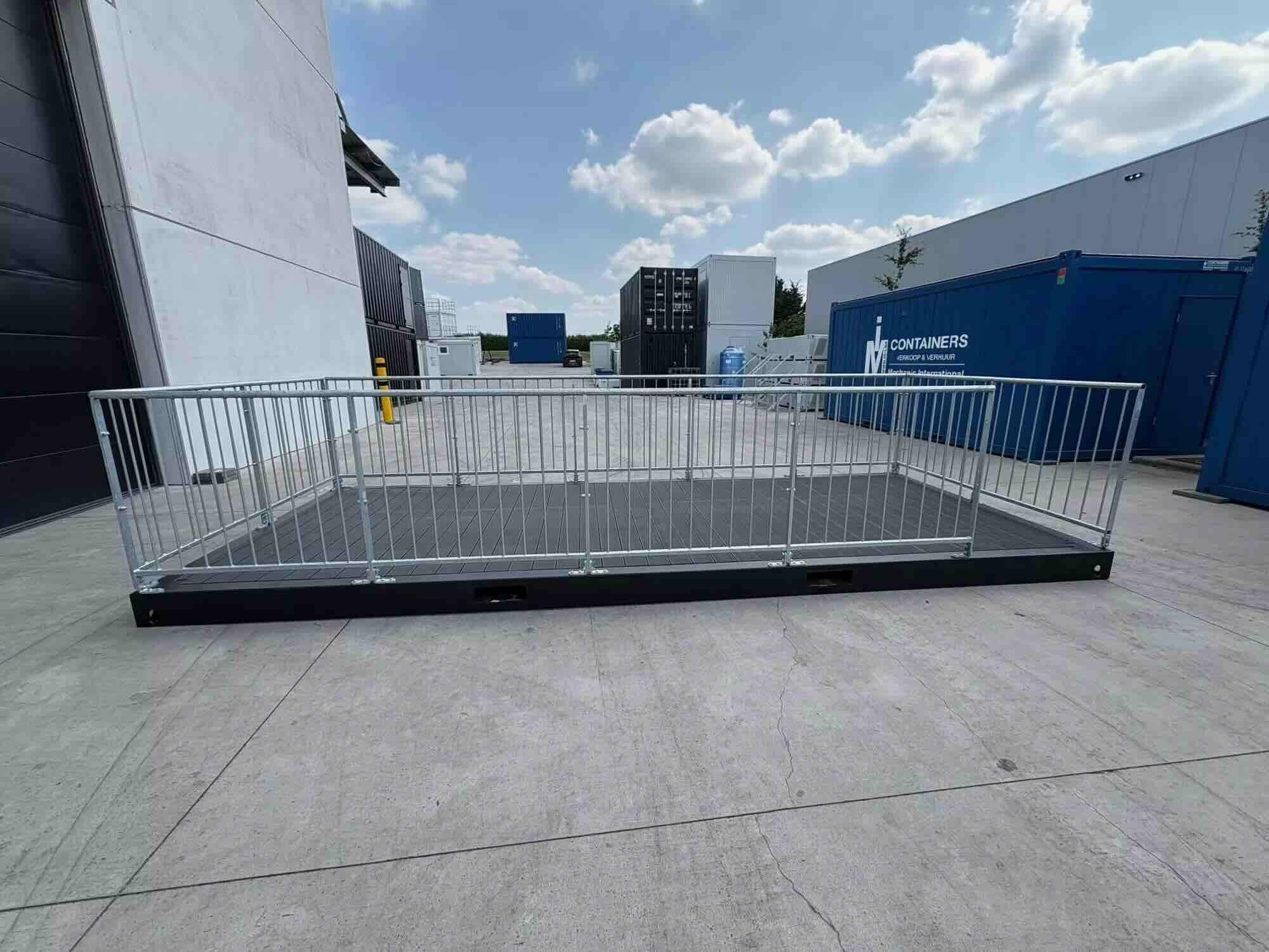 20FT terrace container with foldable railing from Mechanic International