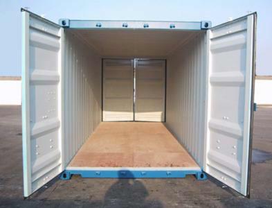 Interior of rental 20FT Double Door shipping container blue from Mechanic International