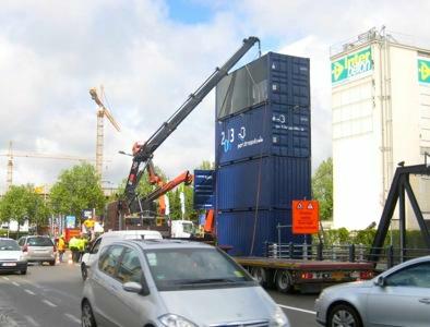 Innovative stacked container tower in Brussels by Mechanic ...