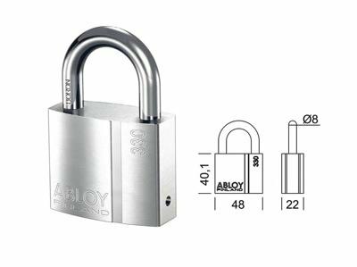 Cadenas de haute sécurité Abloy Protec2 PL330/25T avec anse de 25mm.