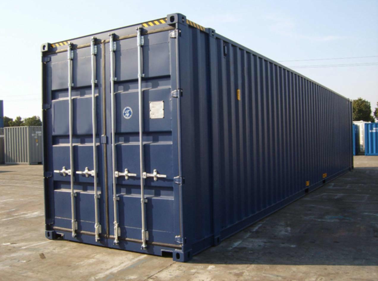 First voyage 45FT High Cube Pallet Wide blue shipping container from Mechanic International