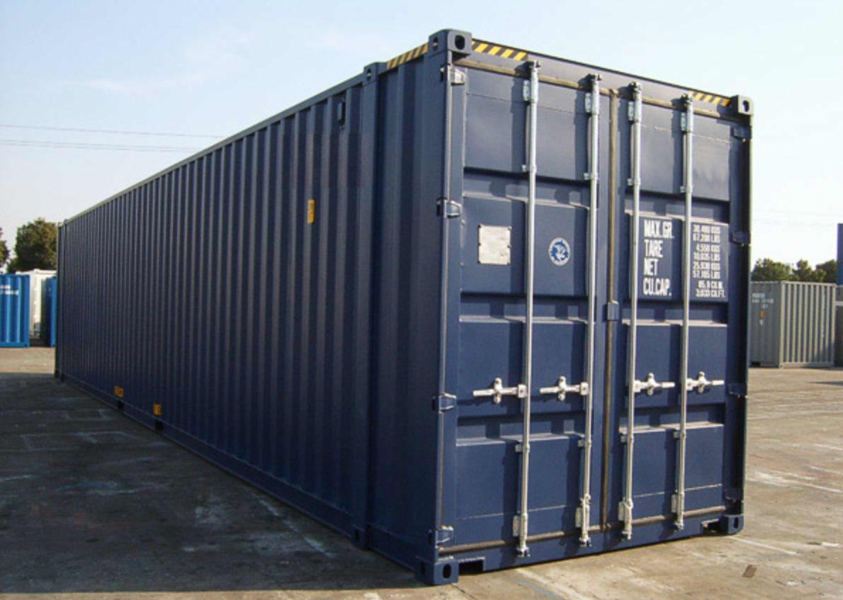 First voyage 45FT High Cube Pallet Wide blue shipping container from Mechanic International